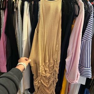 Elegant Orange Sleeveless Dress